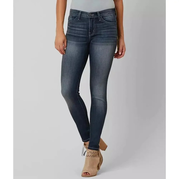 KanCan Women's Mid Rise‎ Stretch Skinny Jeans Blue Denim Size 28 - Picture 1 of 5